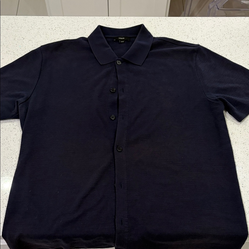 Vince Men's Navy Casual Button Down Shirt